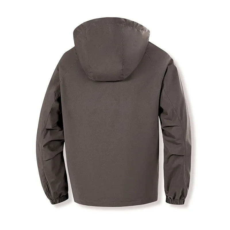 Hiking Men Jacket Double Zipper Solid Jacket Adjustable Drawstring Camping Coat Outdoor Travel Jacket Autumn & Spring Cargo Coat