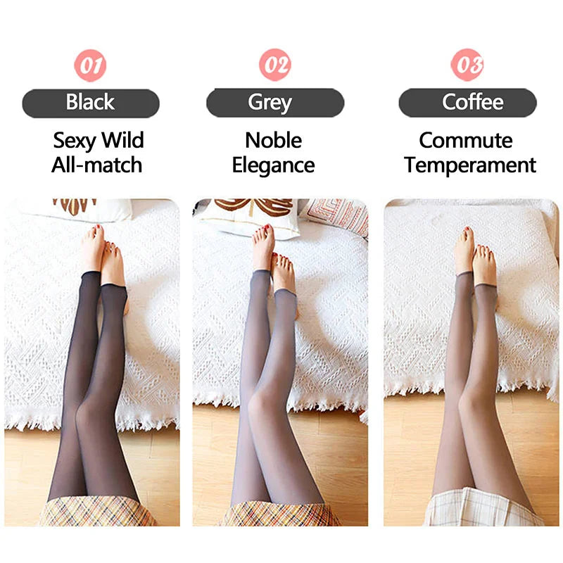 Women's Thermal Underwear Transparent Polar Thermo Warm Tights False Pantyhose Winterpanty Thermal Leggings Woman Polar Stocking