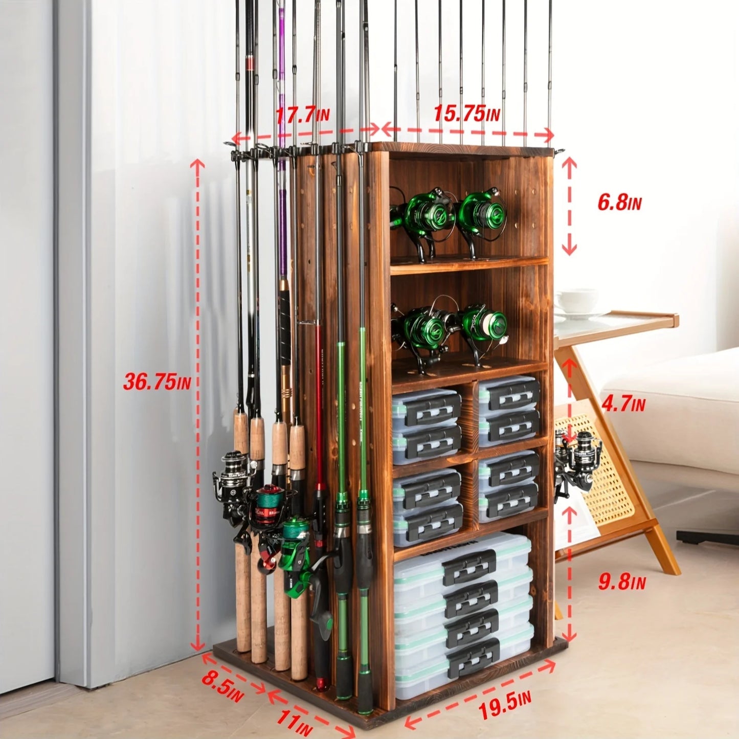 Fishing Rod Holders for Garage 360 Degree Rotating