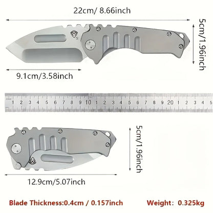 Folding tactical knife, sharp stainless steel blade, lightweight metal handle suitable for camping, hunting, emergency rescue