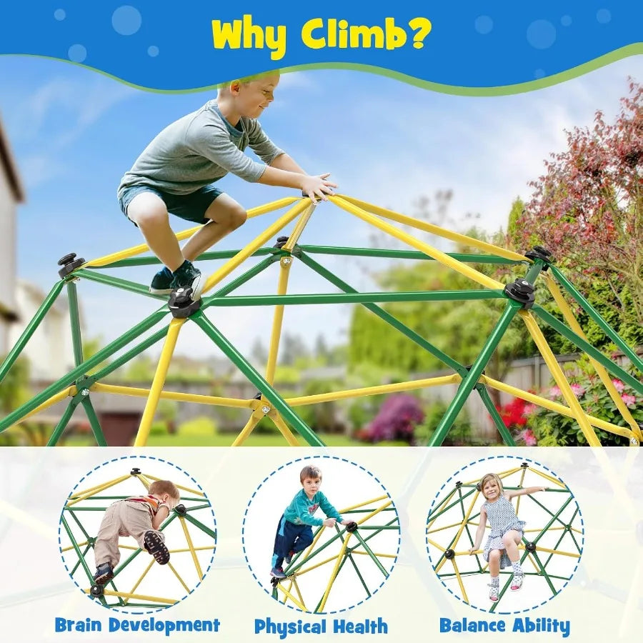 Climbing Dome 10FT Climber with Hammock and Swing Jungle Gym Backyard for 2025 Upgraded Model Indoor Outdoor Toddler Play Equip