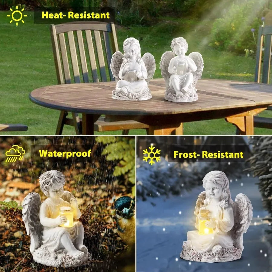 2 Pack Outdoor Angel Statue
