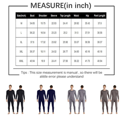 Men'S Thermal Underwear Thin Base Cotton Sweater Winter Thermo Shirt Tops Pants Set Thermal Clothing Set Skiing Underwear Set