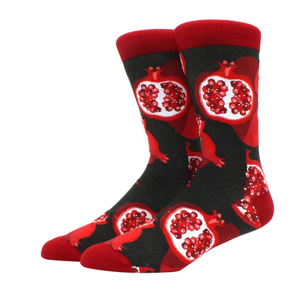 High Quality Combed Cotton Socks food Pattern Long Tube Funny Happy Men Socks Novelty Skateboard Crew Casual Crazy Socks