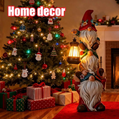 17 in Large Garden Gnome Statue with Solar Lights