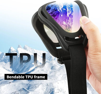 2 Pack Snow Goggles for Men & Women - UV Protection, Anti-Scratch, Dustproof Ski Gear