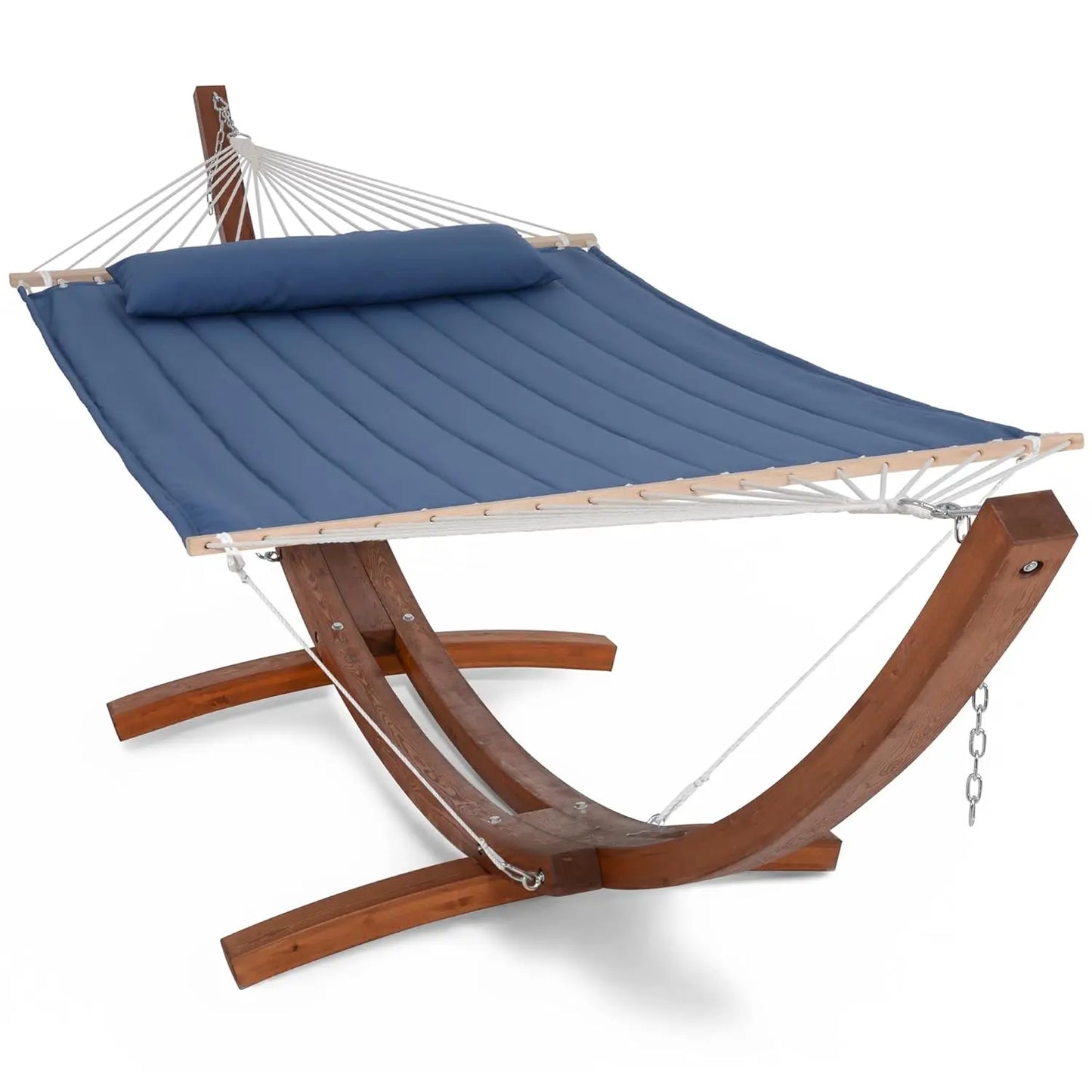 Hammocks Double Hammock with Wooden Stand Included, Outdoor Hammocks for Outside, 475 lbs Capacity, Dark Gray, Customized