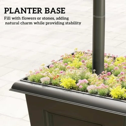63 Solar Lamp Post Lights 2 Pack Waterproof LED Solar Light Posts with Planter Outdoor Lamps for Patio Backyard Pathway Garden