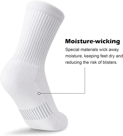 Women's Athletic Crew Socks 5-6 Pairs - Comfort & Cushioned for Running, Hiking, Sports Arch Compression