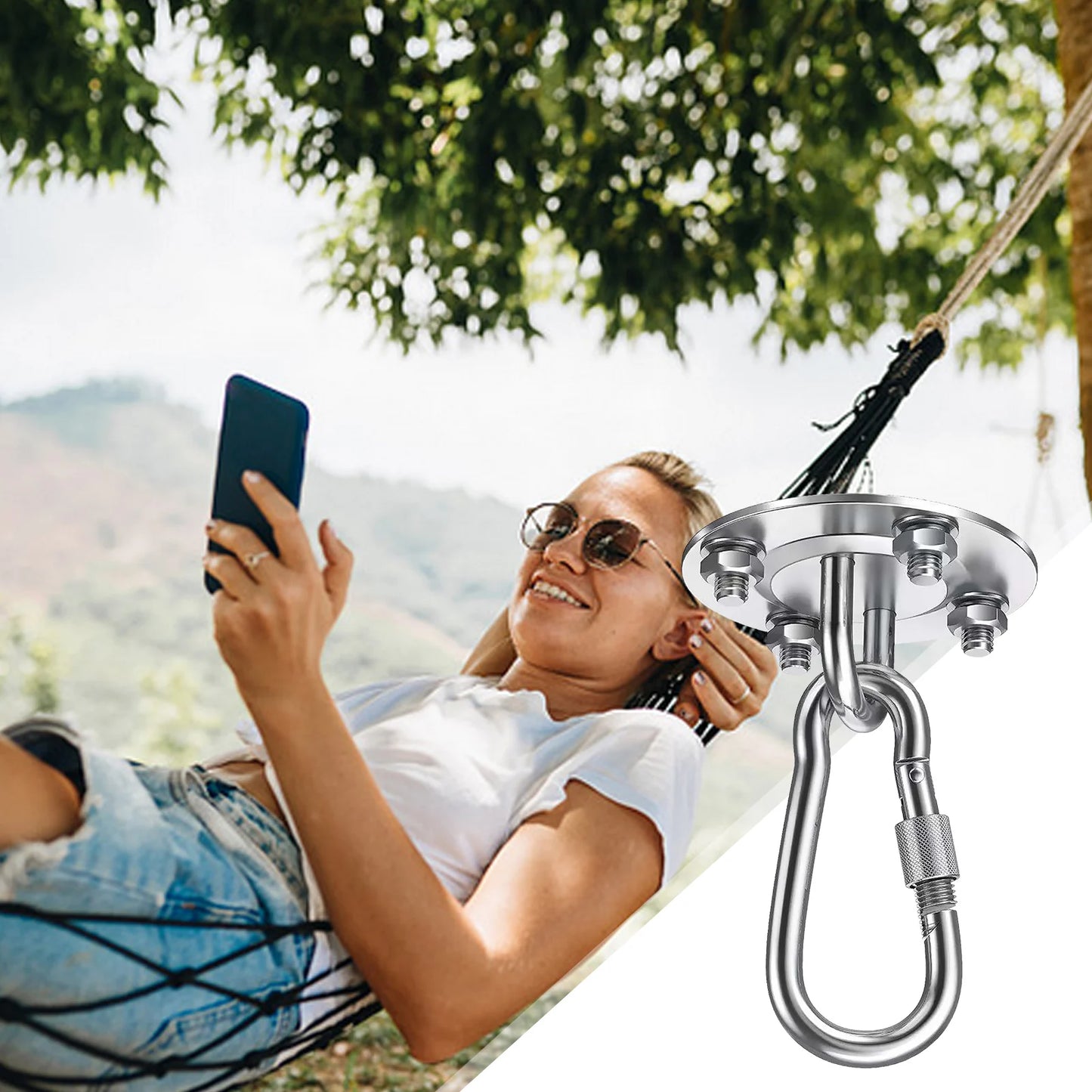 Professional Hammock Hanging Kit 500KG Capacity Ceiling Hammock Mount for Indoor Outdoor Chair Swing Accessories