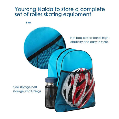 Roller Skates Backpack Compartmented Comfortable Portable Waterproof Skate Case  Multi-functional Sports Backpack For Knee pads