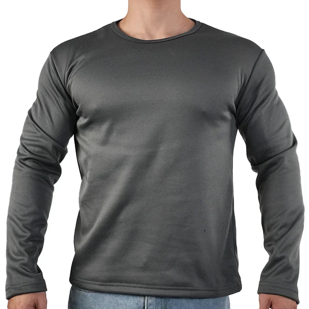 Men's Ultra Thermal Underwear Extreme Cold Weather Long-sleeved Base Layer Top Fleece Lined New Winter O-Neck Bottoming Shirts