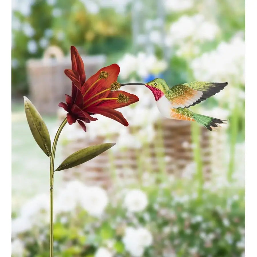 Hummingbird Flower Garden Stake