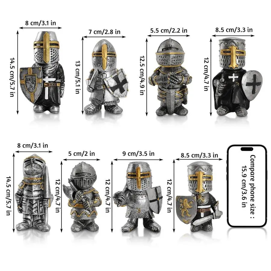 8 PCS Knight Garden Gnomes