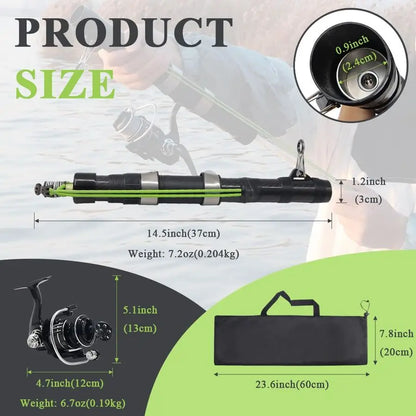 Carbon Fiber Fishing Poles and Reels Combo for Projecting Lures