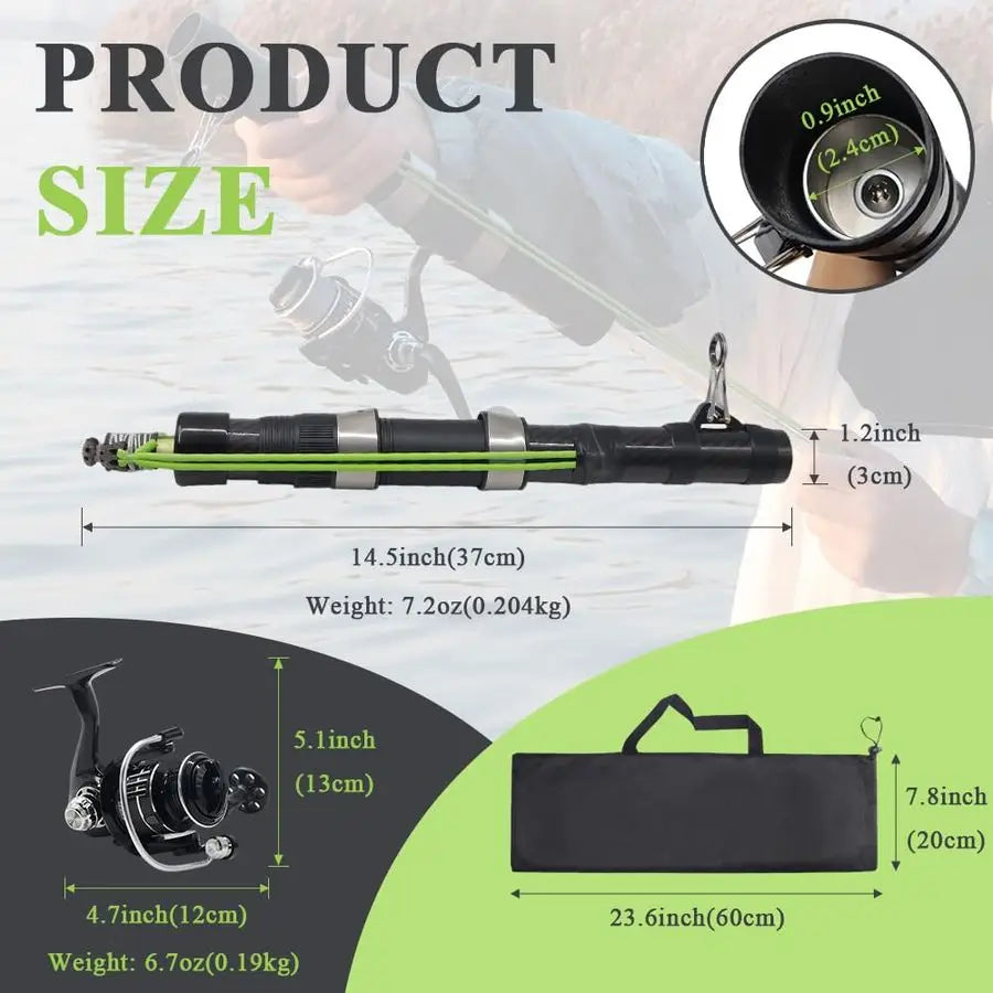 Carbon Fiber Fishing Poles and Reels Combo for Projecting Lures