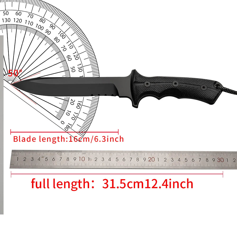 High hardness straight knife, wilderness survival knife, can be used outdoors, camping, rescue, survival, men's gift