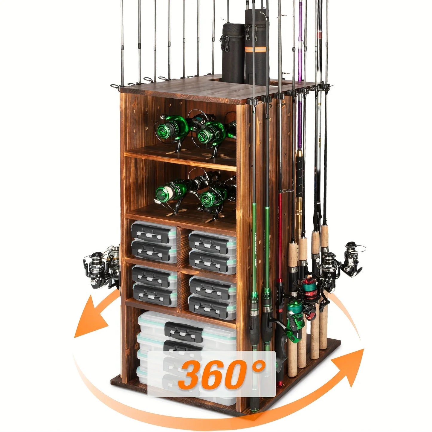 Fishing Rod Holders for Garage 360 Degree Rotating
