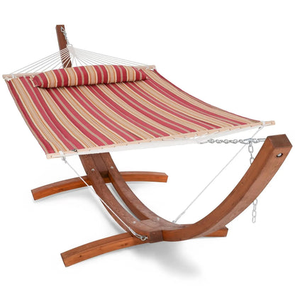 Hammocks Double Hammock with Wooden Stand Included, Outdoor Hammocks for Outside, 475 lbs Capacity, Dark Gray, Customized