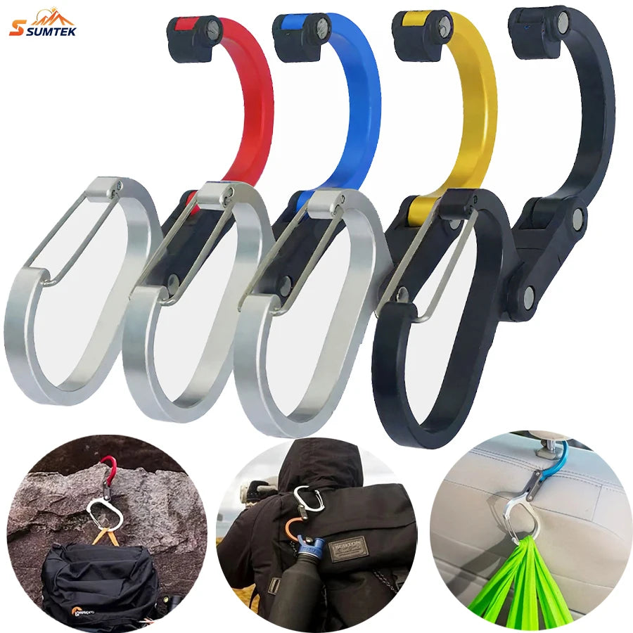 Hybrid Gear Clip - Multifunctional Hybrid Gear Clip,360 Degree Swivel Hook,Strong Buckle,Camping Hiking Backpack Outdoor