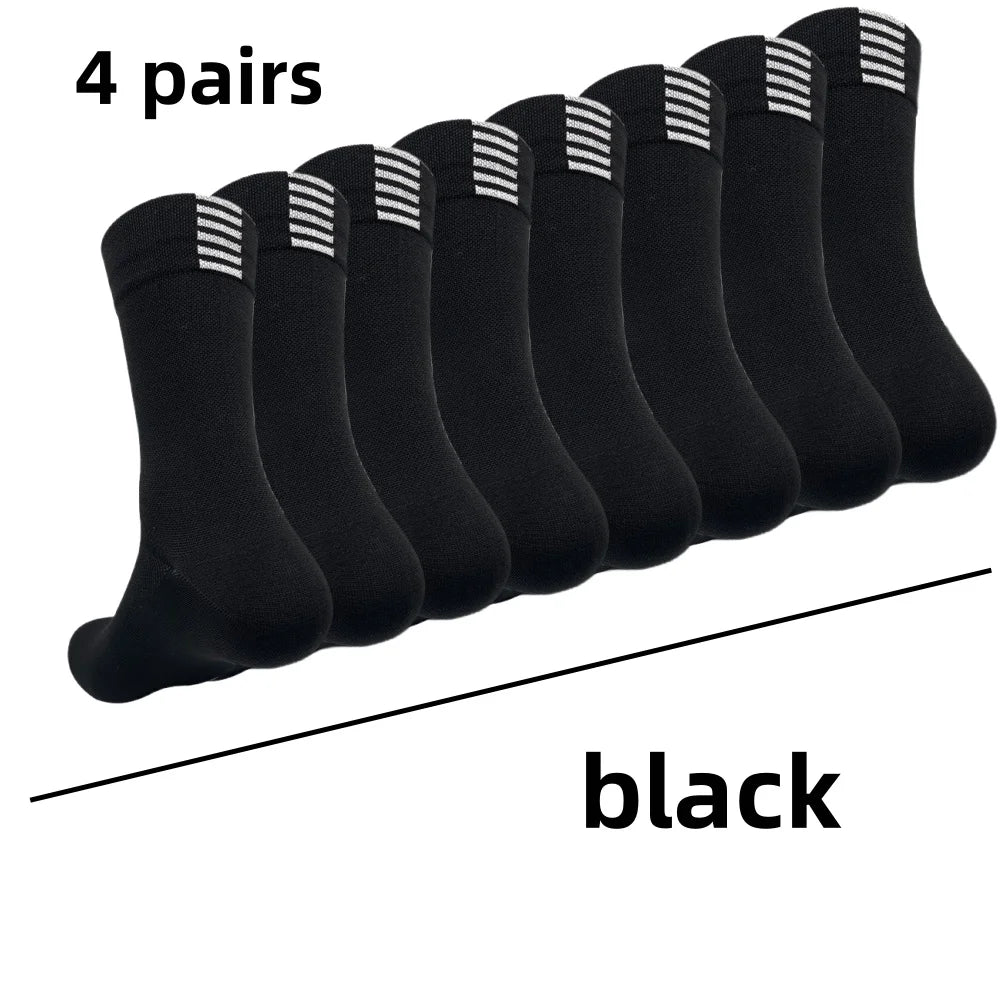 4 pairs Cycling Socks Running Quick Dry Medium Cylinder Men and Women Sports Fitness in the Tube