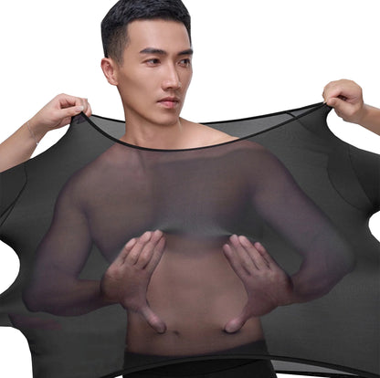 1pcs Men's Ultrathin Thermal Underwear High elasticity Plus Size Constant Temperature Seamless Long Sleeve Bottoming Tops