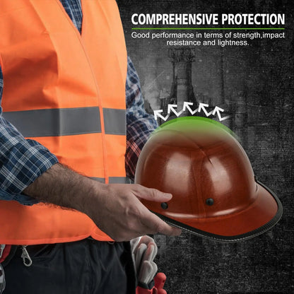 Fiberglass Full Brim Hard Hat, OSHA & ANSI Rated Safety Helmet with Brim Guard for Men