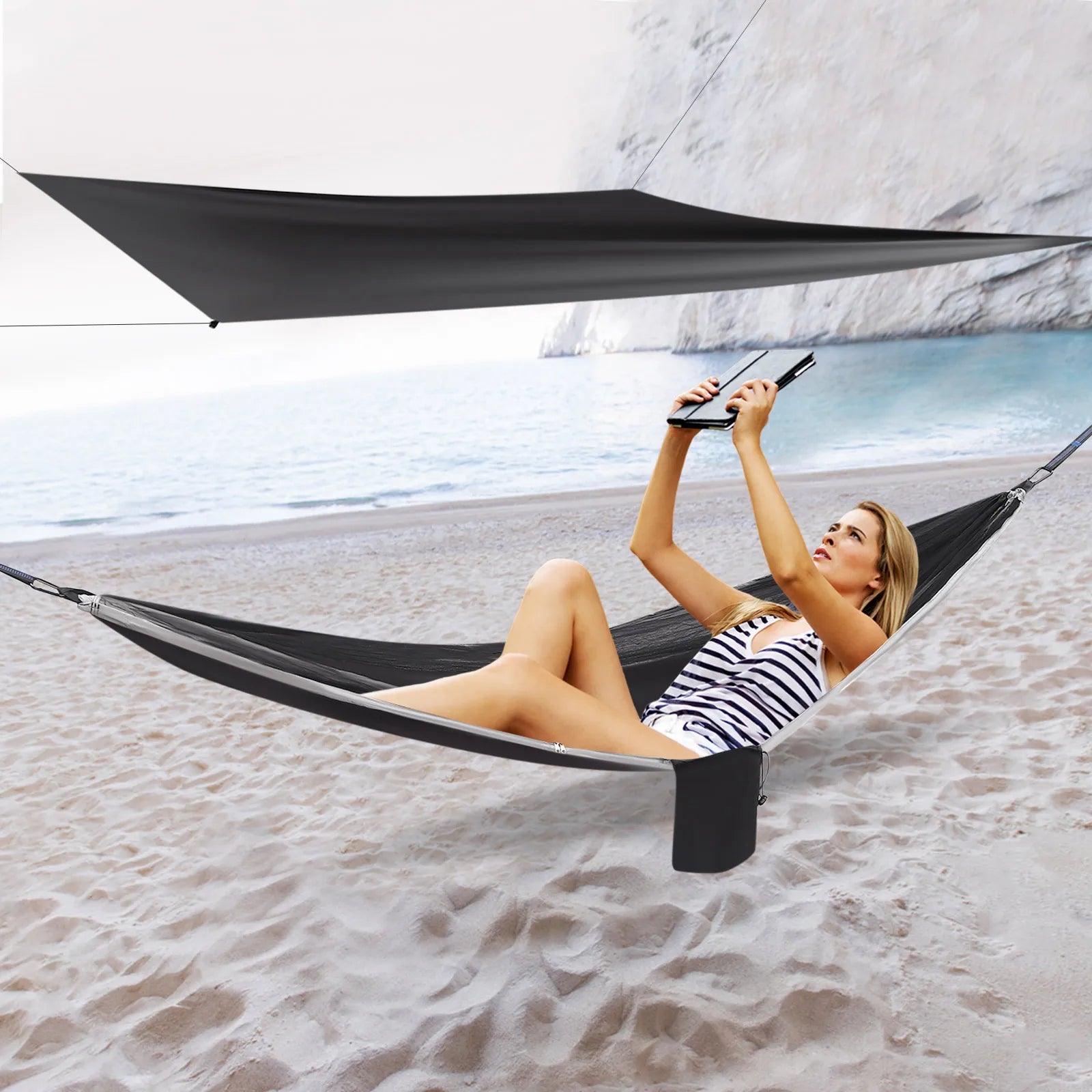 Camping Hammock, Hammocks with Mosquito Net Tent and Rain Fly Tarp, Hammock for Backpacking and Travel