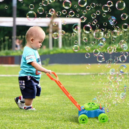 Kids Bubble Lawn Mower Toy for Toddlers 1-3 Years, Outdoor Push Toy with Real Sounds, Birthday Easter Gift