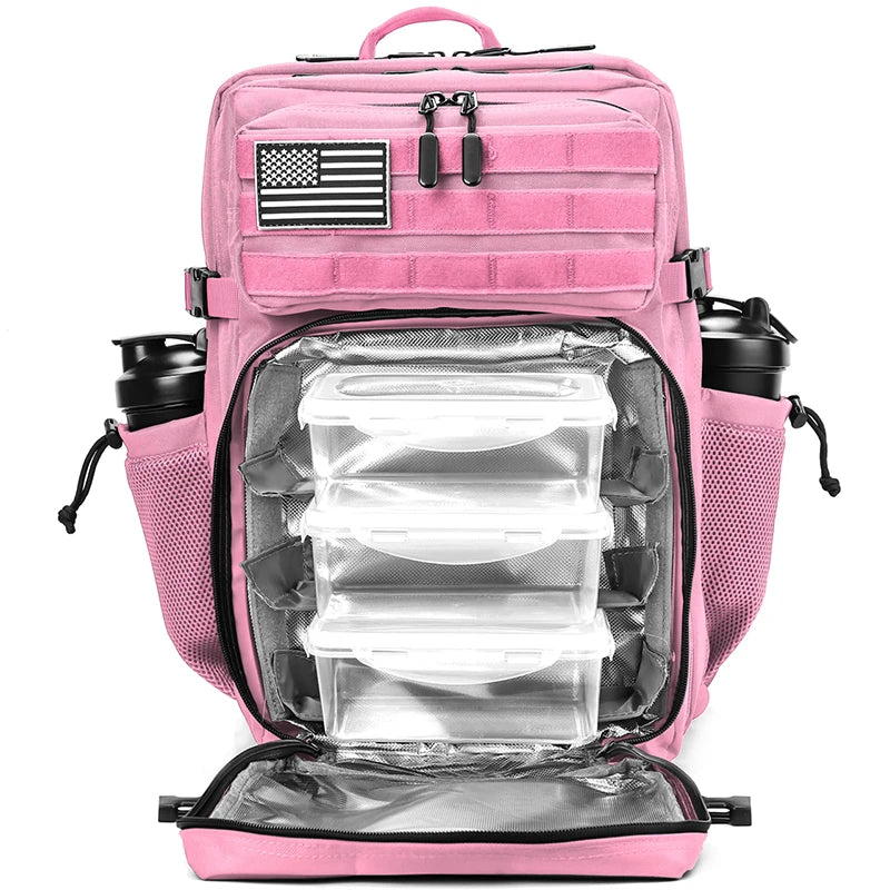 45L Meal Prep Management Backpack Gym Tactical Waterproof Insulated Lunch Cooler Bag Hiking Camping Travel Rucksack