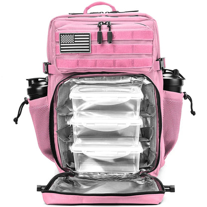 45L Meal Prep Management Backpack Gym Tactical Waterproof Insulated Lunch Cooler Bag Hiking Camping Travel Rucksack