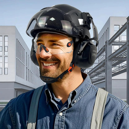 ANSI Z89.1 Approved Safety Helmet with Goggles and Ear Muffs for Industrial Construction Head Protection