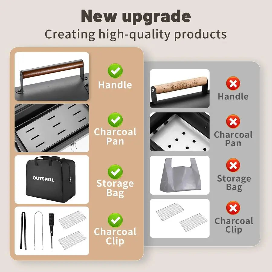 Charcoal Grill Outdoor Stove BBQ Easy to take Two Side Carbon Griller