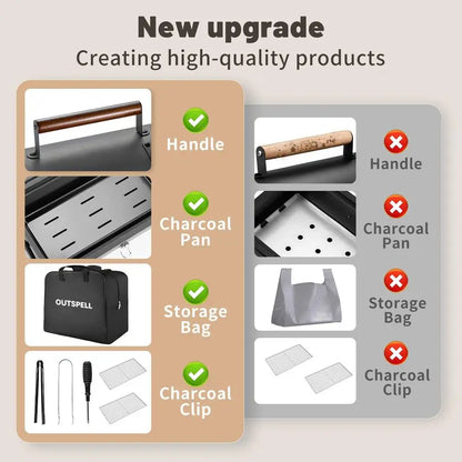 Charcoal Grill Outdoor Stove BBQ Easy to take Two Side Carbon Griller