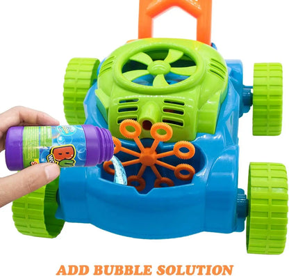Kids Bubble Lawn Mower Toy for Toddlers 1-3 Years, Outdoor Push Toy with Real Sounds, Birthday Easter Gift