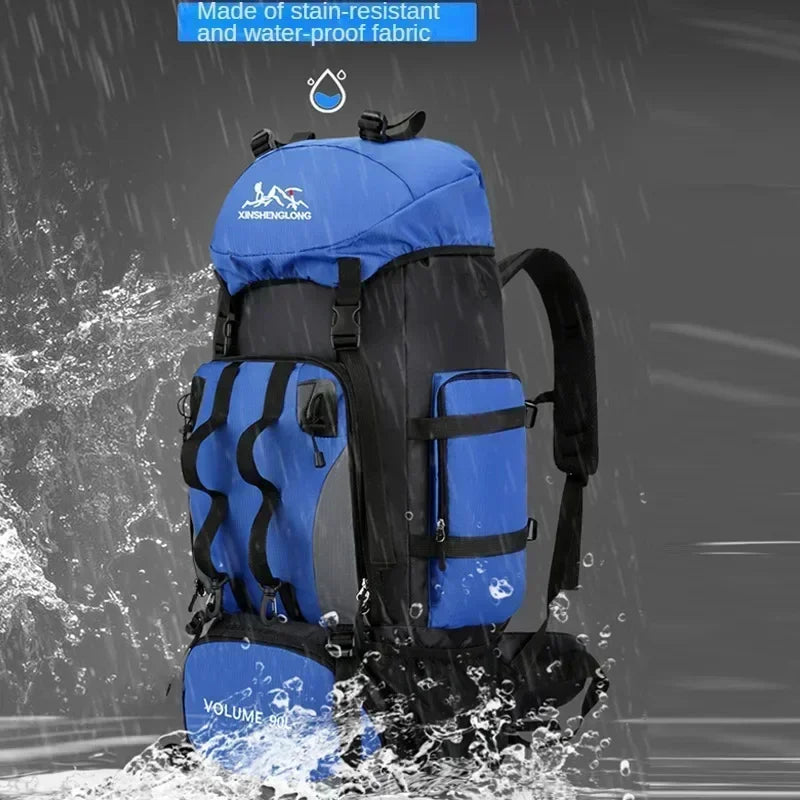 90L Waterproof Hiking Camping Backpack Trekking Bag Rucksack Large Capacity Travel Outdoor Sports Bags Camping Equipments