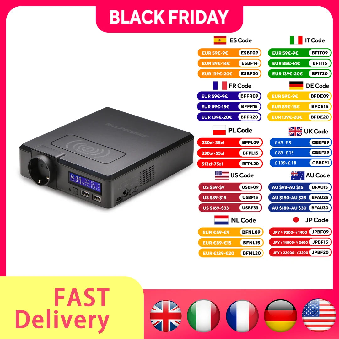 External Battery Charger PowerStation 200W Portable Generator Emergency Backup Power