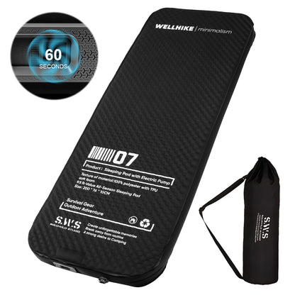 Single Inflatable Camping Mat with Pump Portable Camping Inflatable Pad Compact Camping Air Mattress for Backpacking Car Tent