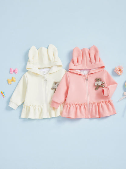 Adorable Toddler Girl Winter Coat with Faux Fur Hood and Pom Pom Detail Warm Jacket for Cold Weather Outfits
