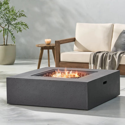 Square MgO Outdoor Fire Table 50000 BTU Propane Gas Fire Pit Heater for Patio Garden Backyard (Tank Cover Not Included)