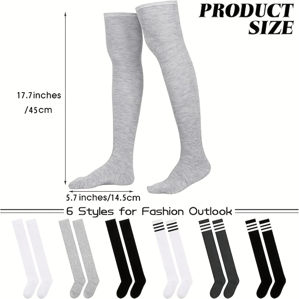 5 pairs of women's random long stockings, thigh socks, high socks, breathable sportswear suitable for all seasons, versatile