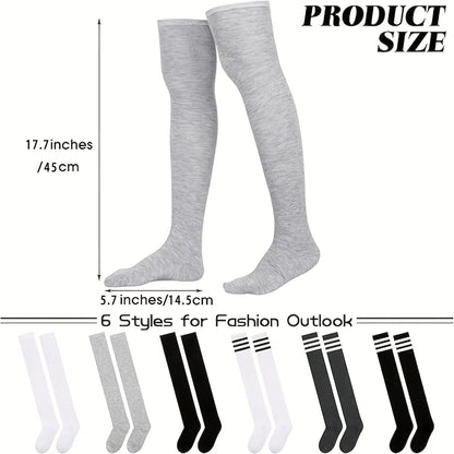 5 pairs of women's random long stockings, thigh socks, high socks, breathable sportswear suitable for all seasons, versatile
