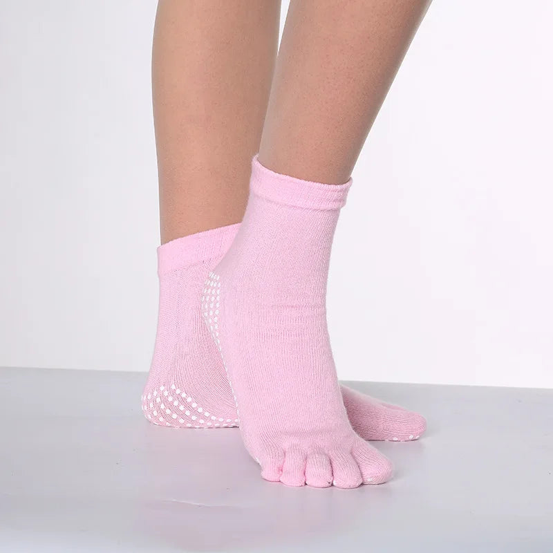 1 Pair Candy-colored Yoga Socks Rainbow Five-toe Split Non-slip Dance Socks Socks for Yoga Dancers
