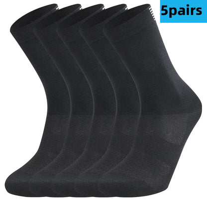 5 Pairs Cycling Socks Men Women Breathable Crew Bike Running Socks Fashion Compression Climbing Travelling Walking Hiking Socks