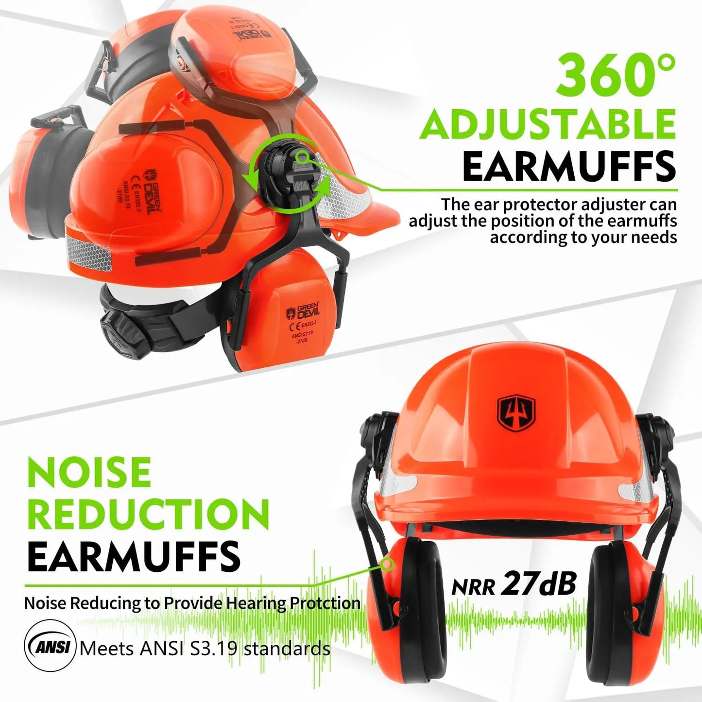 4-in-1 Chainsaw Safety Helmet with Visor, Face Shield & Ear Muffs for Forestry, Arborist Work & DIY Outdoor Logging