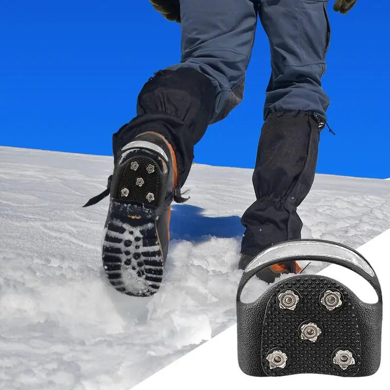 Snow Shoe Spikes Anti-Slip Stainless Steel Gripper Spike Snow Shoe Ice Cleats Snow Grips Reflective Climbing Crampons