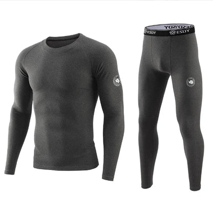 New Winter Men's Thermal Underwear Warm Sports Long Johns High Quality Elasticity Cycling Fitness Underwear Set