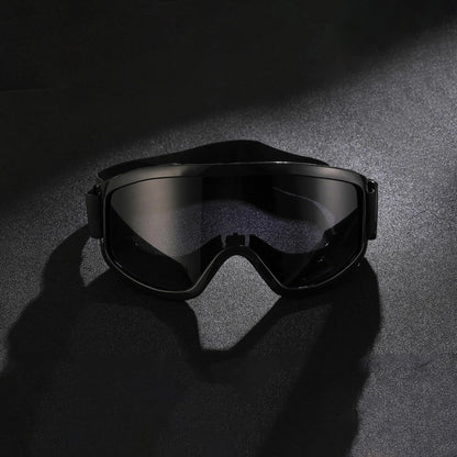 Flexible all-black oversized ski goggles, suitable for skiing, cycling, adventure, motorcycle, off-road, dustproof, washable, ou