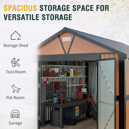 Extra Large 10x12 Outdoor Metal Shed with Lockable Door, 2 Windows, Ideal for Garden, Backyard, Utility, and Tool Storage