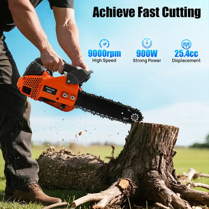 Top Handle Chainsaw Gasoline Chainsaw 2-Stroke Engine Chainsaw 12 Inch Gasoline Chainsaw 25.4Cc